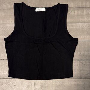 Zenana Classic Black Crop Tank Top